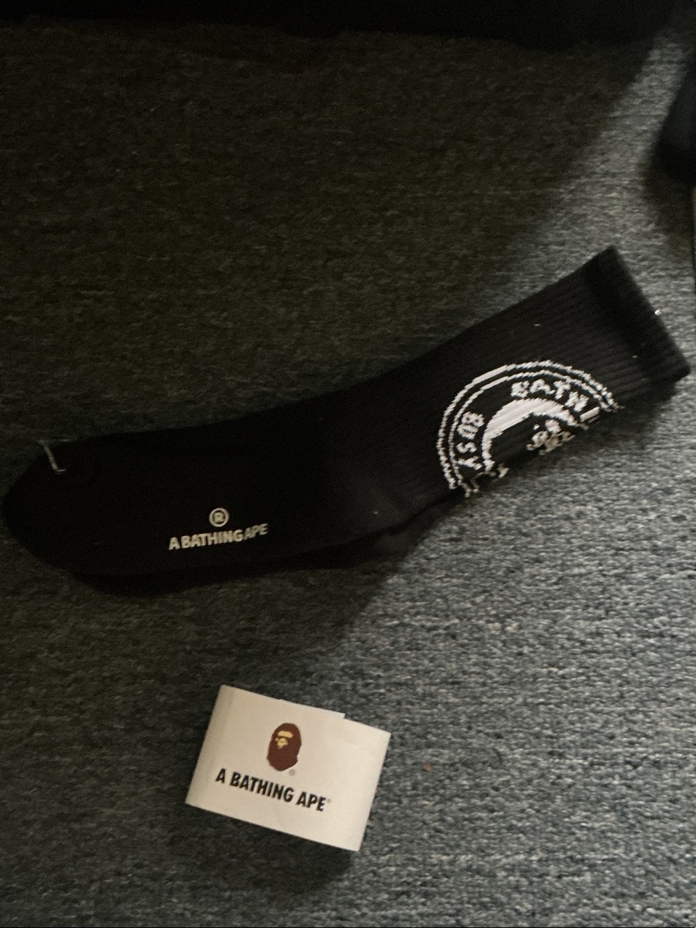 Black Logo Crew Socks